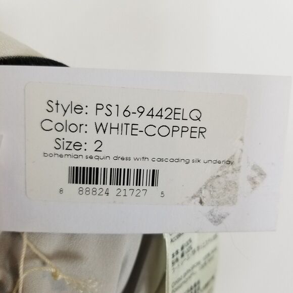 3.1 Phillip Lim Bohemian Sequin Dress Sz 2 White Copper Party Event Designer - Picture 12 of 13